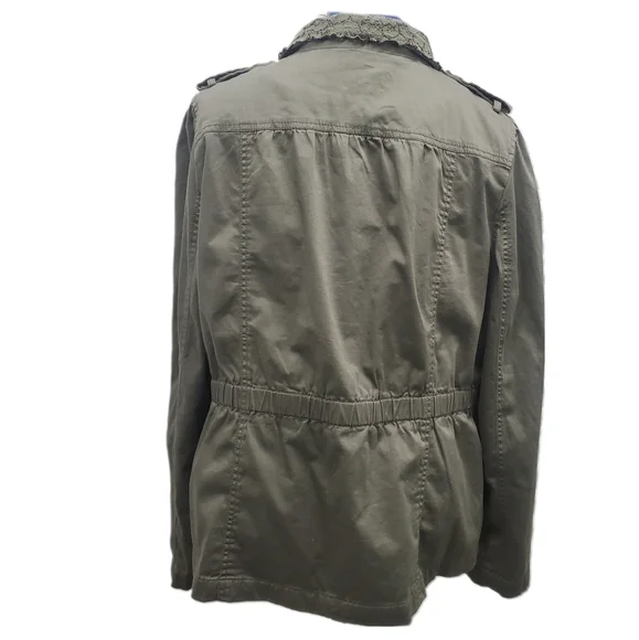 Loft Lace Collar military green utility jacket Xl extra large - Picture 2 of 4